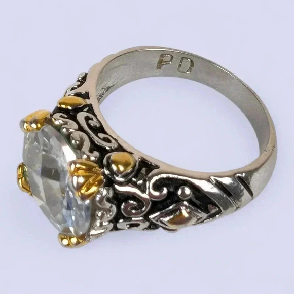 Premier Design Silver and Gold Tone CZ Statement  Ring - Picture 5 of 8